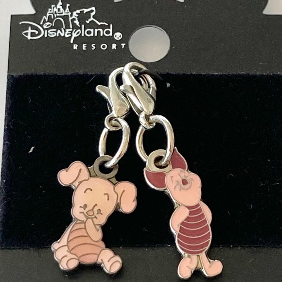 Vintage Disney Piglet Winnie the Pooh Charms Zipper Pull Purse Charm Disneyana - Picture 2 of 7